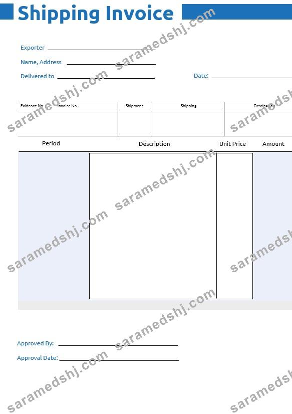 Commercial Shipping Invoice Template